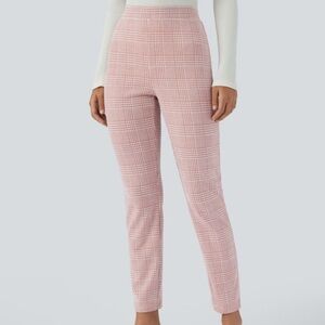 NWT Halara Flex™ High Waisted Back Pocket Houndstooth Plaid Skinny Work Pants